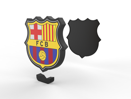 Barcelone FCB rivière ria LED lampe permanent soutien futebol signe emblème Football champions ligue Espagnol boite lumière luminaire 3d print model - Mito3D
