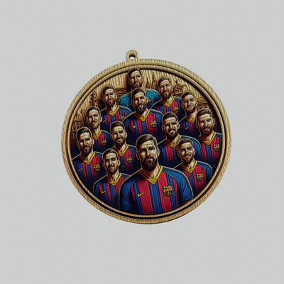 barcelona football medallion art soccer locket pendant arsenal aston villa atalanta 3d print model - Mito3D