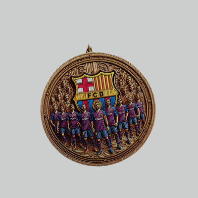 barcelona football medallion art soccer locket pendant arsenal aston villa atalanta 3d print model - Mito3D