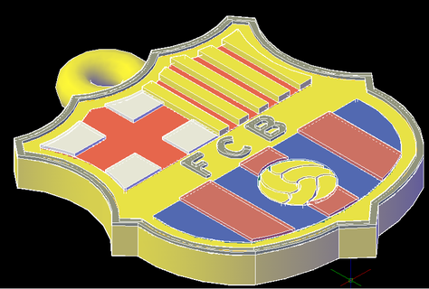 barcelona key ring keychain soccer spanish league spain king's cup 3d print model - Mito3D