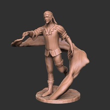 bard painter - miniature game boardgame painting art artist character painter dnd dnd5e miniature brush color colour hair longhair pre-supported 3d print model - Mito3D