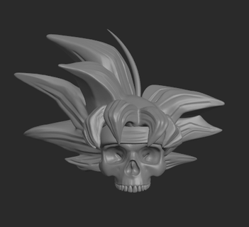 bardock skull Game dbz dragon ball z cranium 3d print model - Mito3D