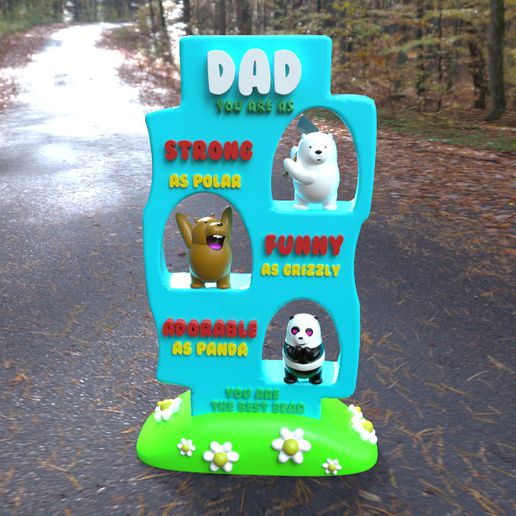 bare bears father's day 3D print model - Mito3D