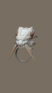 barioth ring jewelry ice dragon 3d print model monster hunter head rings keychain 3d print model - Mito3D