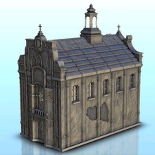 baroque church damaged - flames war bolt action empire age sigmar modern warhamme architecture house thumbnails building scenery wargame figures game land warhammer games accessories 3d print model - Mito3D