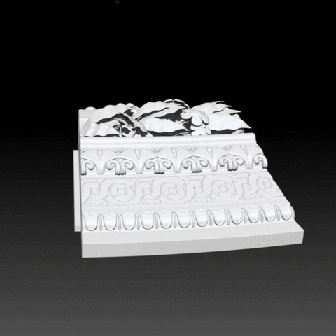 baroque picture frame segment art 3D print model - Mito3D