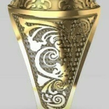 baroque ring 3d print model - Mito3D
