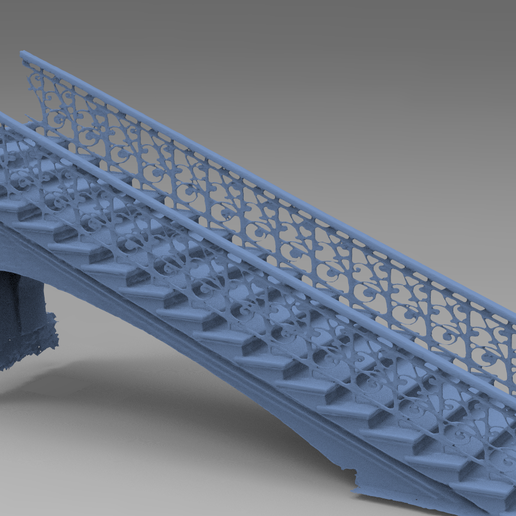 baroque escalier piliers conception 3D print model - Mito3D