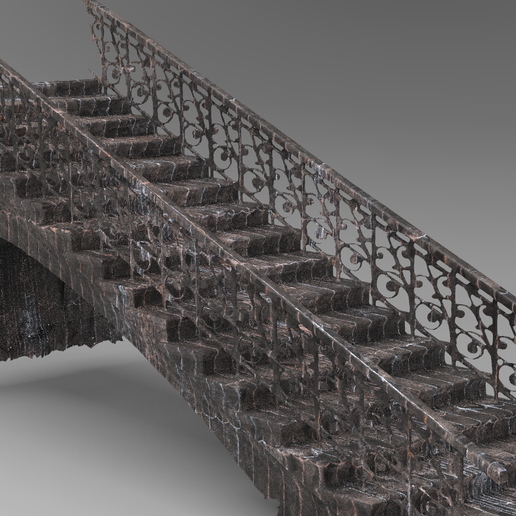 baroque escalier piliers conception 2 3D print model - Mito3D