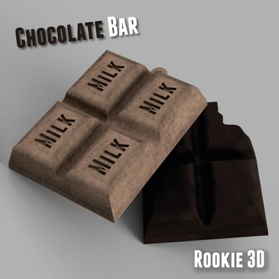 barra de schokolade llavero süßigkeiten schlüsselbund milch dulce facil imprimir 3d print model - Mito3D