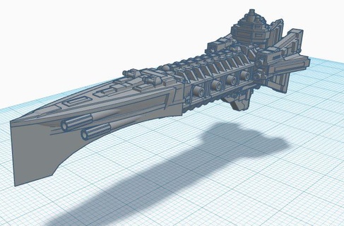 barakuda sınıf ışık kruvazör mk1 bfg savaş filosu gotik gemi imparatorluk 3d print model - Mito3D