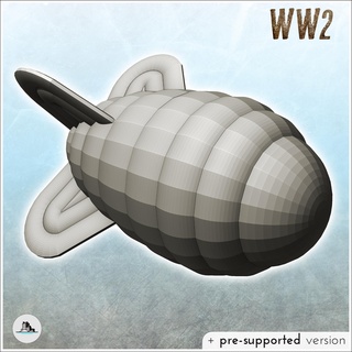 barrage balloons blimp 7 - world war two second wwii front eastern western axis allied scenery vehicle miniatures fighter terrain aircraft wargame air equipment flight ww2 flames allies action 3d print model - Mito3D