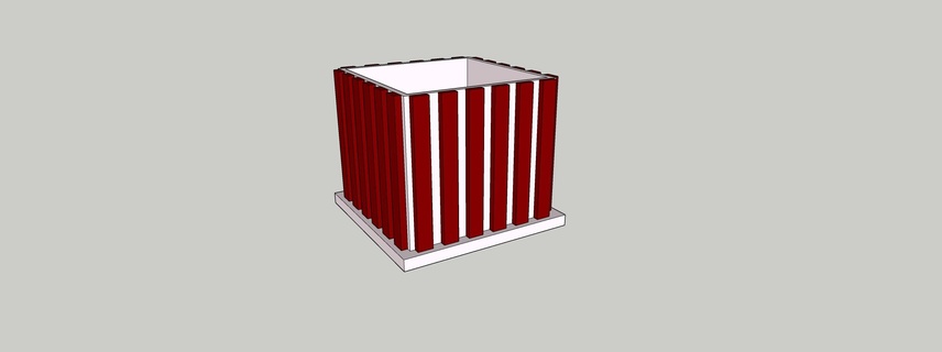 barred planter cube bar indoor plastic box holder decoration unique spectacular 3d print model - Mito3D