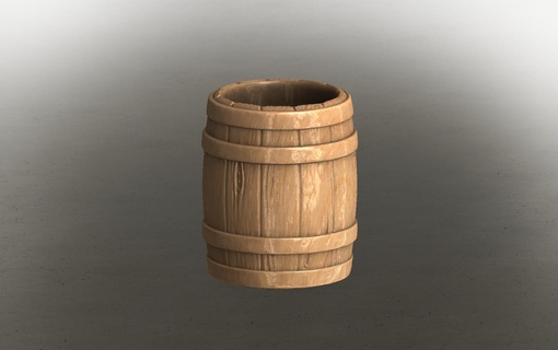 barrel-shaped pot barrel vase pencil pen flower water soda beer plants 3d print model - Mito3D