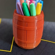 barrel desk tidy - pen holder paintbrush pot 3d print model - Mito3D