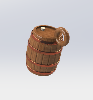 barrel holder pirate rum wine 3d print model - Mito3D