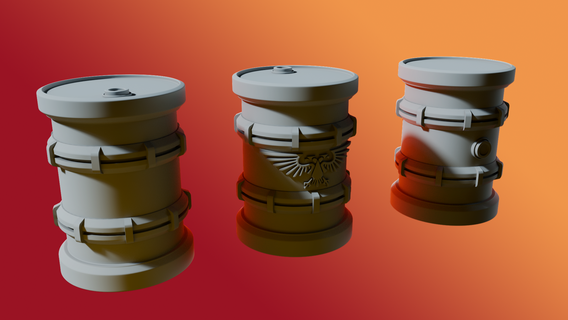 barrel imperium warhammer 40k decor land environment 3d print model - Mito3D