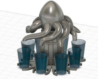 Fass Tintenfisch Alkohol Schnaps 3d print model - Mito3D