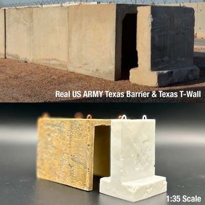 barriere de calcestruzzo n texas barriera usato en iraq y dall 39 afghanistan parà diorami militare escala 1 35 modelismo us esercito t parete u forma diorama ej recitare scenario militar guerra punto controllo defensa resina puesto avanzate maqueta 3d print model - Mito3D