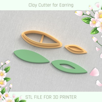 barrette acute form hair clip cutter cutters clay accessories tools earring christmas barette 3d print model - Mito3D