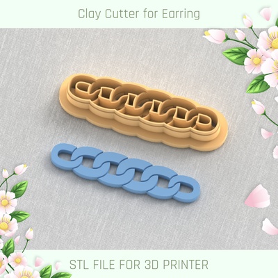 barrette weaving chain hair clip cutter cutters clay accessories tools earring christmas barette 3d print model - Mito3D