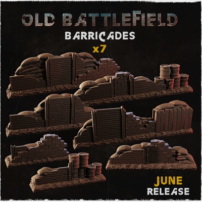 barricadas antiguo campo batalla juego estrella terreno guerra martillo guerras legión barricada 3d print model - Mito3D