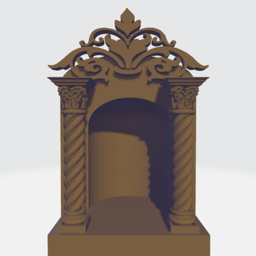 barroque box baroque niche religious altarpiece urn catholic 3D print model - Mito3D