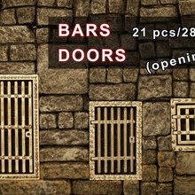 bars gothique portes ensemble porte fer Jeu jeu guerre médiéval or argent Chevalier barre architectures 3d print model - Mito3D