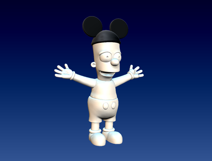 bart mickey mouse simpson personajetv 3d print model - Mito3D