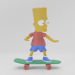 bart Simpson simpsons figure statue jouet dessin animé patin 3d print model - Mito3D