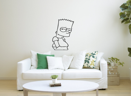 bart Simpson duvar Sanat dekor dekorasyon ev süs 2d 2dart Sanatı wall2d Simpsons velet karikatür 3d print model - Mito3D