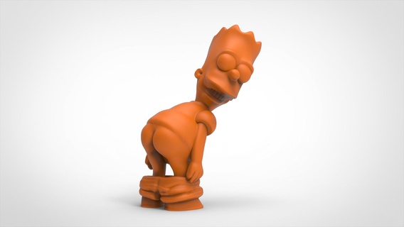 bart Simpson göt Sanat Simpsons 3d print model - Mito3D
