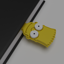 bart Simpson marca páginas 3d impressão imprimível livro lendo caderno arte escrivaninha bastão plástico brinquedo Simpsons cabeça desenho animado Bartolomeu jo aparelhos escritório 3d print model - Mito3D