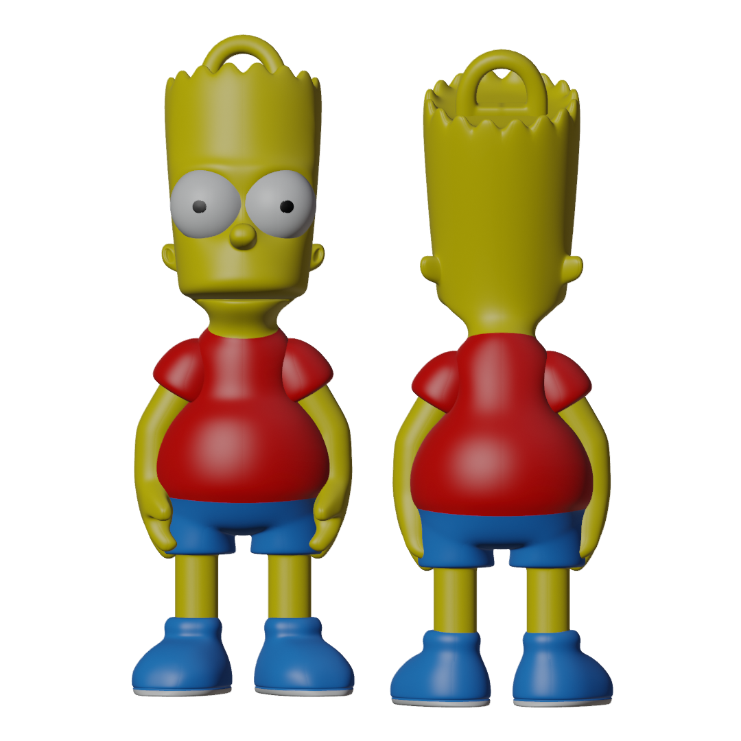 bart simpson keychain series television movie character film keyring key ring 3D print model - Mito3D