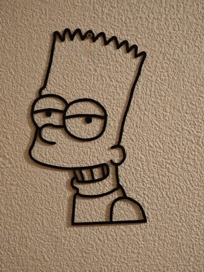 bart simpson wall decoration art simpsons art toy pinkpony fashion easy to print of day 3d print model - Mito3D