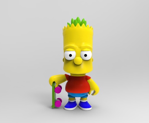 bart simpsons maceta arte simpson escuela politécnica oficina regalo panta jardinería flores jugoso dibujos animados 3d print model - Mito3D