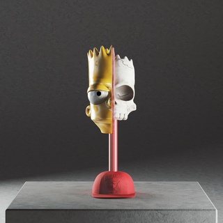 bart skull bust simpson cap figure 3d print model - Mito3D