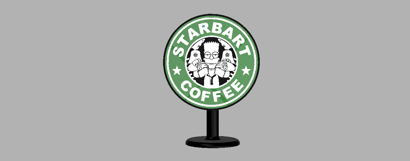 Bart Starbucks Lampe Dekoration Simpson Leidenschaft hell 3d print model - Mito3D