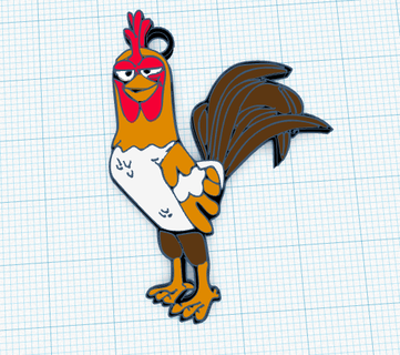 bartolito keychain zenon's farm zenon chick rooster 3d print model - Mito3D