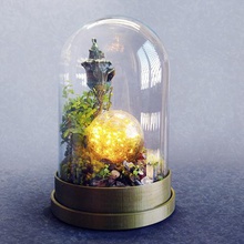 base de la cúpula cristal del terrario casa decoración 3d print model - Mito3D