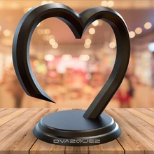 temel kalp Sanat dekorasyon aşk tanrısı sevgililer gün 3d print model - Mito3D