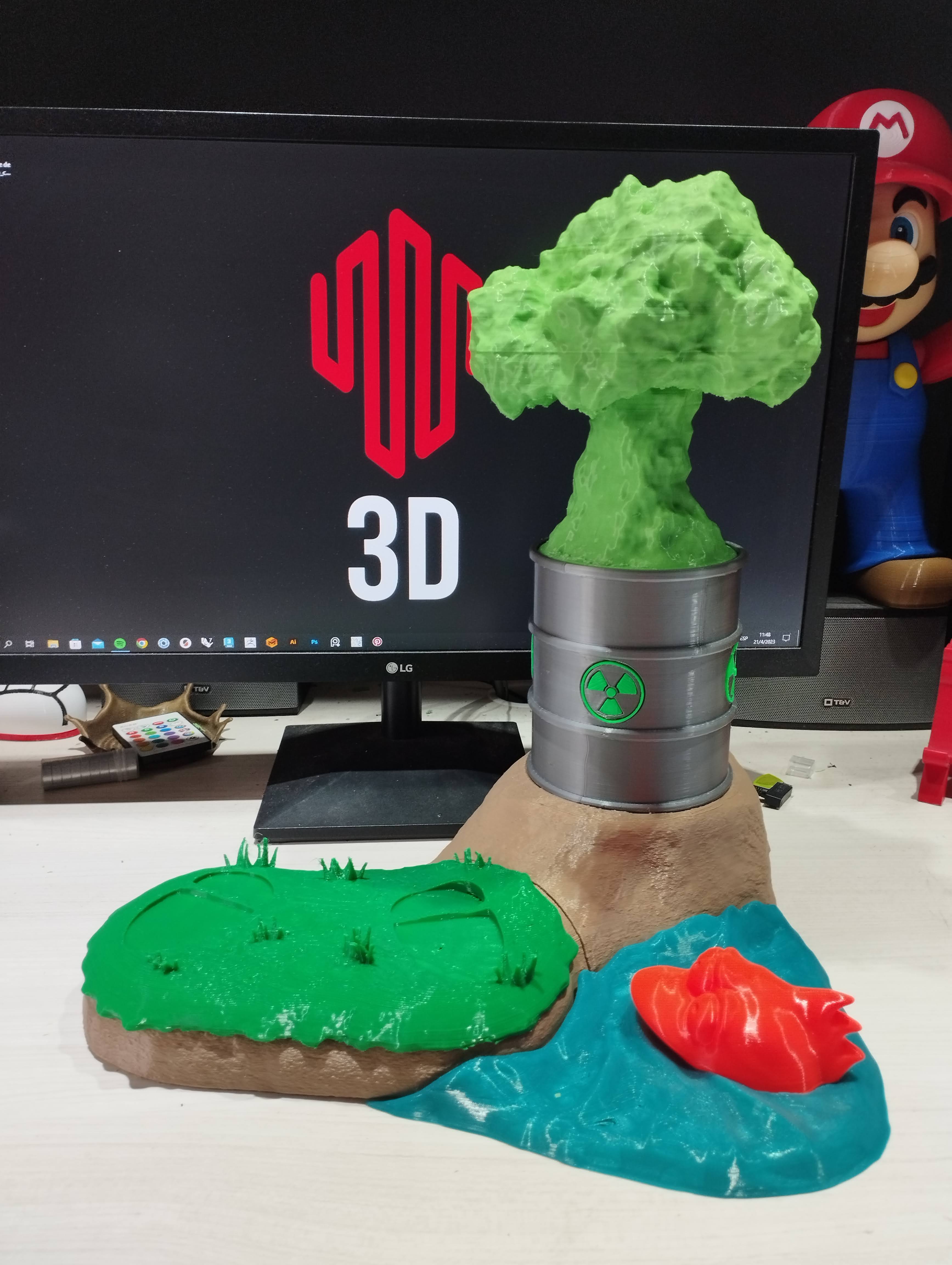 base lâmpadas homer yuju Simpsons desenhos animados Estrela personagem piscando nuclear plantar queimaduras 3D print model - Mito3D