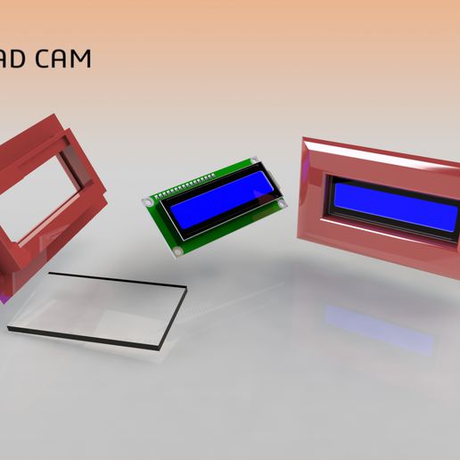 base lcd écran 16x2 3D print model - Mito3D