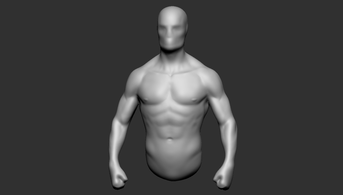 base engrener modèle moitié corps homme buste Masculin torse 3D print model - Mito3D