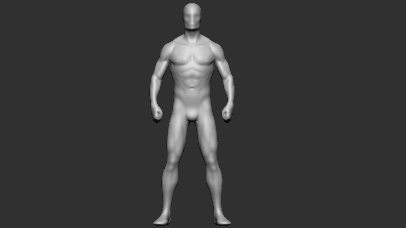 base mesh - full body model man male 3D print model - Mito3D