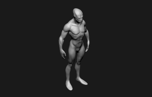 base model creature Art man body male mesh full alien extraterrestrial monster 3d print model - Mito3D