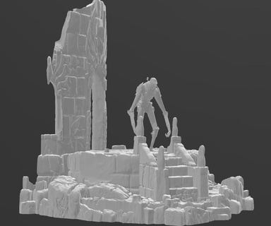 base modello diorama rovine Schermo figura mini 3d print model - Mito3D