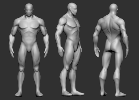 base modello stilizzato maschio 2 arte uomo corpo maglia pieno 3d print model - Mito3D