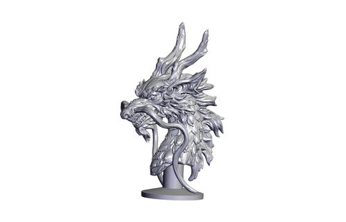 base stand dragon head base booth head dragon  3d print model - Mito3D