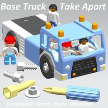 base truck - take apart game playmobil lego duplo toddler nut screw fire toy 3d print model - Mito3D